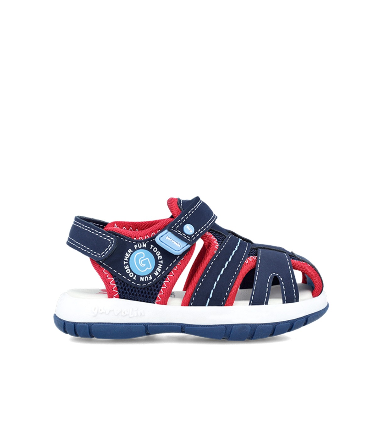 Sandale bleu et rouge