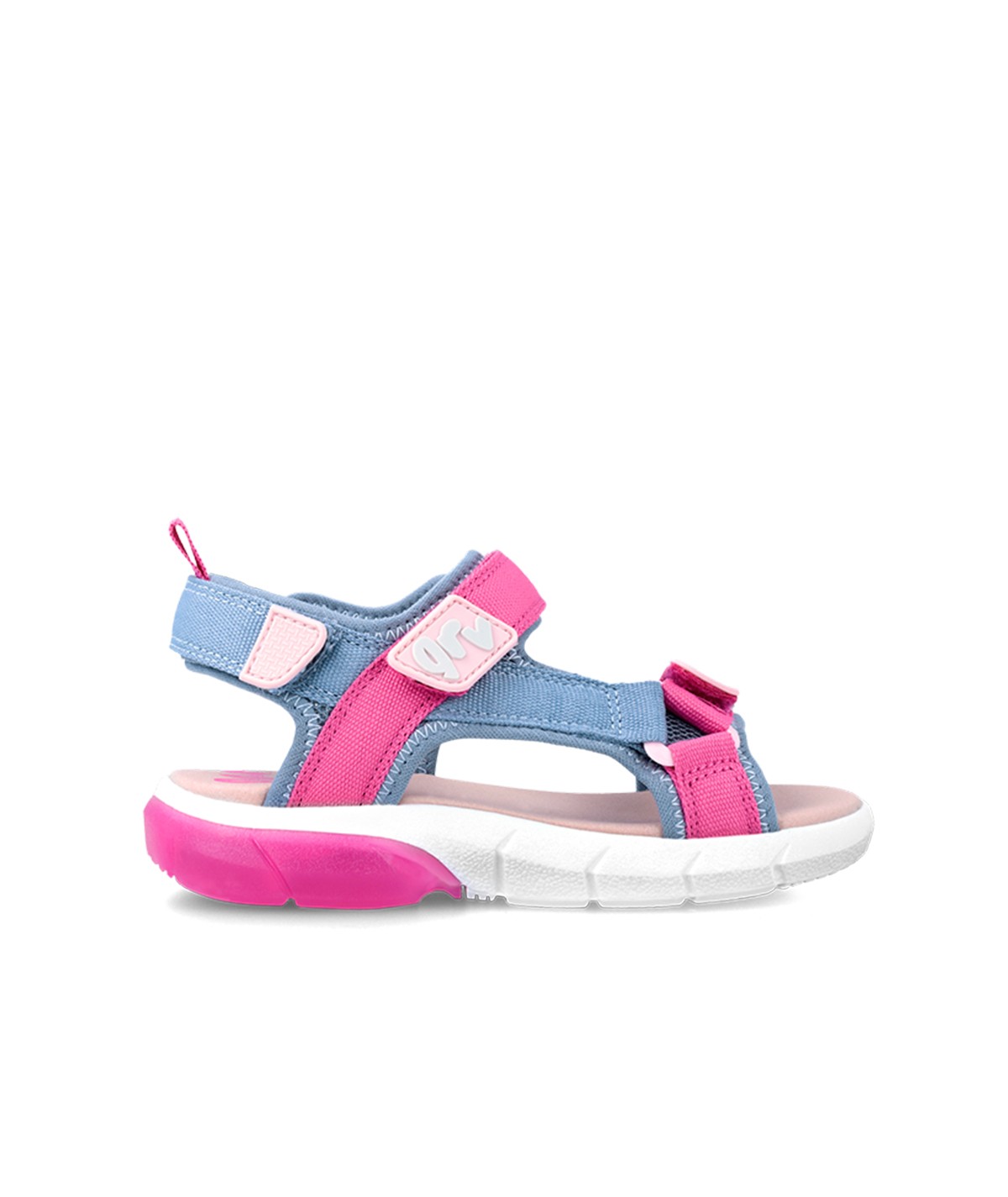 Sandale bleu clair et rose