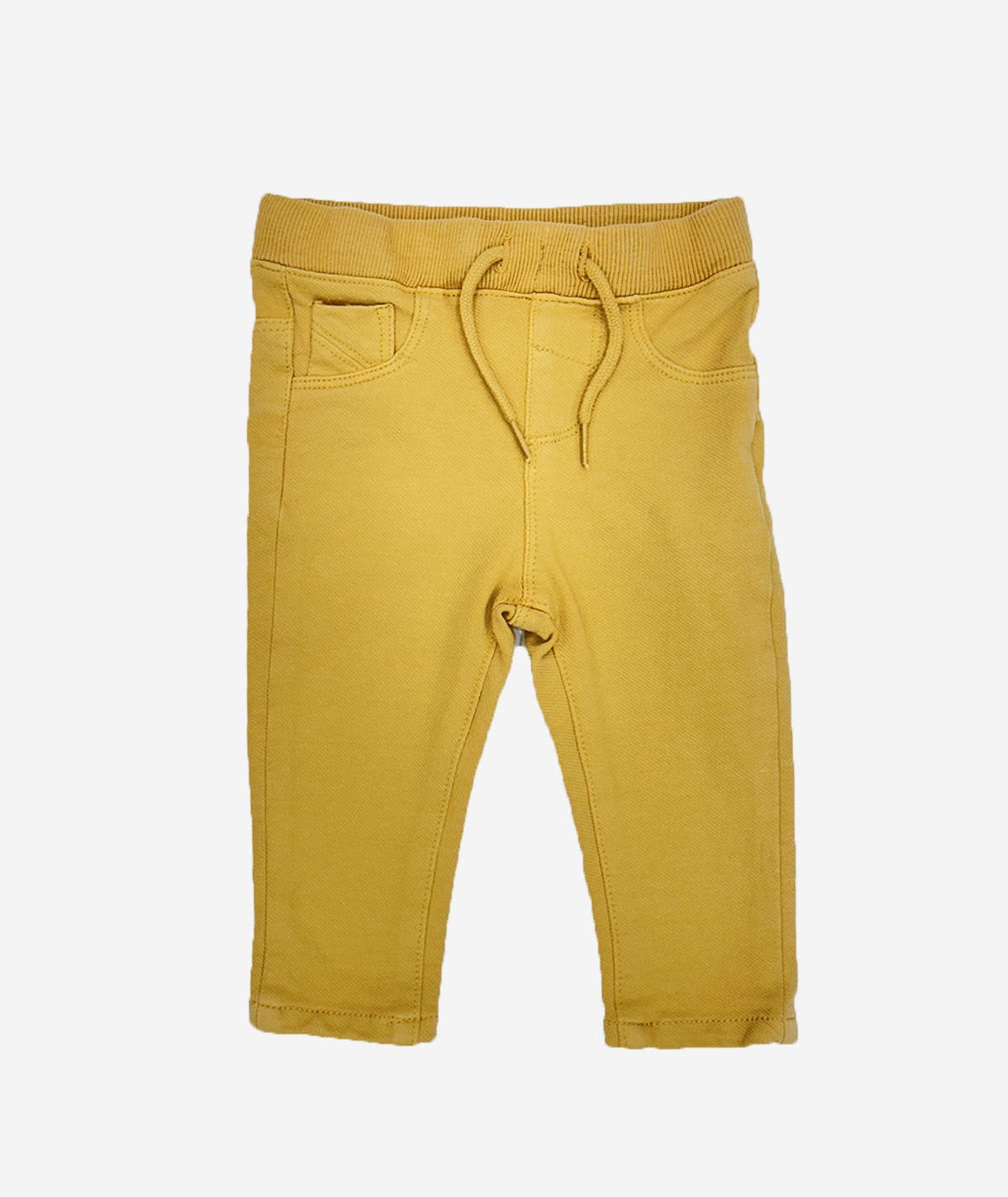 Pantalon effet denim jaune