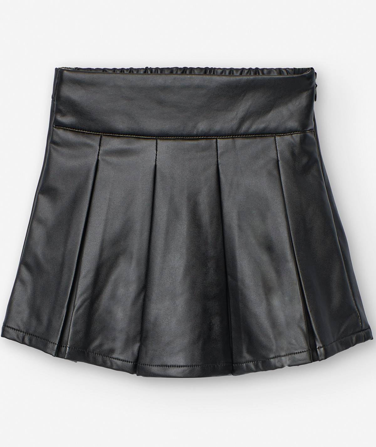 Jupe-short en faux cuir noir