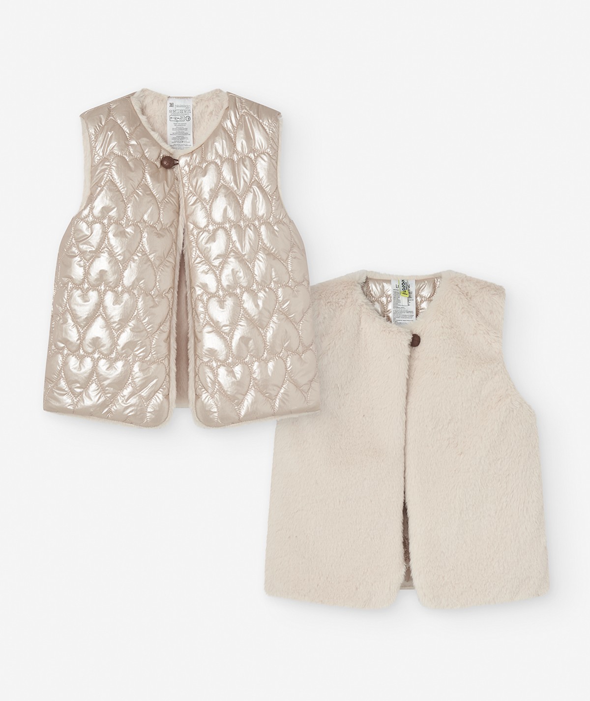 Gilet en fourrure beige